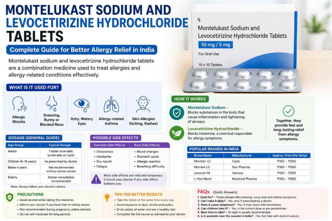 montelukast sodium and levocetirizine hydrochloride tablets